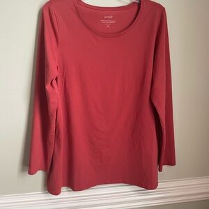 Women's Red Long Sleeve Top